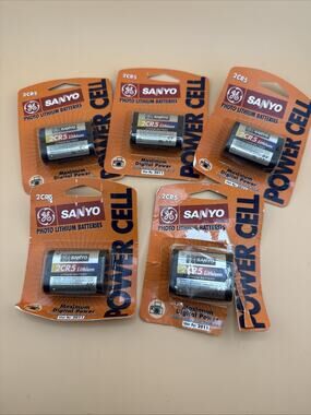 Lot Of 5 SANYO 2CR5 LITHIUM BATTERY - 6V PHOTO LITHIUM BATTERY (2 PCS)